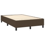 vidaXL Pat cu arcuri, saltea și LED, maro închis, 120x200 cm, textil vidaXL Pat cu arcuri, saltea și LED, maro închis, 120x200 cm, textil