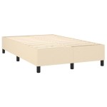 vidaXL Pat cu arcuri, saltea și LED, crem, 120x200 cm, textil