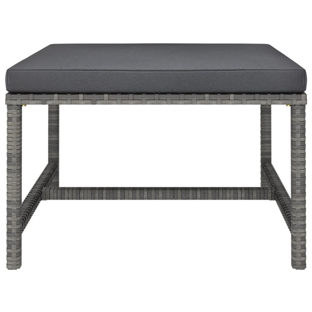 vidaXL Taburet modular cu pernă, gri, poliratan