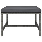 vidaXL Taburet modular cu pernă, gri, poliratan vidaXL Taburet modular cu pernă, gri, poliratan