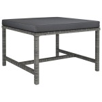 vidaXL Taburet modular cu pernă, gri, poliratan vidaXL Taburet modular cu pernă, gri, poliratan