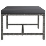 vidaXL Taburet modular cu pernă, gri, poliratan vidaXL Taburet modular cu pernă, gri, poliratan