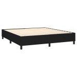 vidaXL Pat cu arcuri, saltea și LED, negru, 180x200 cm, textil