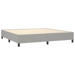 vidaXL Pat cu arcuri, saltea și LED, gri deschis, 200x200 cm, textil