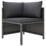vidaXL Set mobilier de grădină cu perne, 4 piese, gri, poliratan vidaXL Set mobilier de grădină cu perne, 4 piese, gri, poliratan