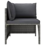 vidaXL Set mobilier de grădină cu perne, 4 piese, gri, poliratan vidaXL Set mobilier de grădină cu perne, 4 piese, gri, poliratan