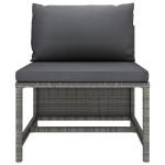 vidaXL Set mobilier de grădină cu perne, 4 piese, gri, poliratan vidaXL Set mobilier de grădină cu perne, 4 piese, gri, poliratan