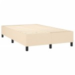 vidaXL Pat cu arcuri, saltea și LED, crem, 120x200 cm, textil