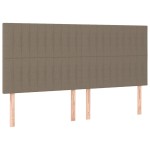 vidaXL Pat cu arcuri, saltea și LED, gri taupe, 160x200 cm, textil