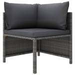 vidaXL Set mobilier de grădină cu perne, 3 piese, gri, poliratan vidaXL Set mobilier de grădină cu perne, 3 piese, gri, poliratan