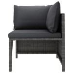 vidaXL Set mobilier de grădină cu perne, 3 piese, gri, poliratan vidaXL Set mobilier de grădină cu perne, 3 piese, gri, poliratan