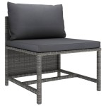vidaXL Set mobilier de grădină cu perne, 3 piese, gri, poliratan vidaXL Set mobilier de grădină cu perne, 3 piese, gri, poliratan
