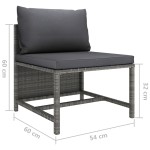 vidaXL Set canapele de grădină cu perne, 2 piese, gri, poliratan