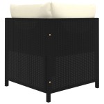 vidaXL Canapea modulară cu pernă, colțar, negru, poliratan vidaXL Canapea modulară cu pernă, colțar, negru, poliratan