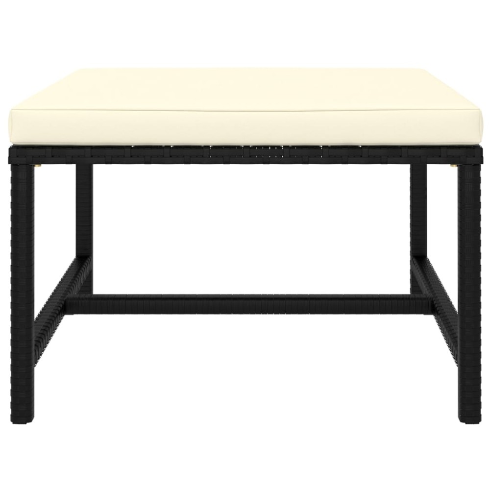 vidaXL Taburet modular cu pernă, negru, poliratan