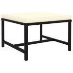 vidaXL Taburet modular cu pernă, negru, poliratan vidaXL Taburet modular cu pernă, negru, poliratan