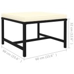 vidaXL Taburet modular cu pernă, negru, poliratan vidaXL Taburet modular cu pernă, negru, poliratan