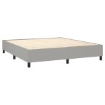vidaXL Pat cu arcuri, saltea și LED, gri deschis, 180x200 cm, textil