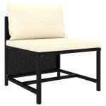 vidaXL Set mobilier de grădină cu perne, 3 piese, negru, poliratan vidaXL Set mobilier de grădină cu perne, 3 piese, negru, poliratan