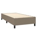 vidaXL Pat cu arcuri, saltea și LED, gri taupe, 80x200 cm, textil