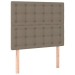 vidaXL Pat cu arcuri, saltea și LED, gri taupe, 80x200 cm, textil
