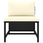 vidaXL Set mobilier de grădină cu perne, 5 piese, negru, poliratan vidaXL Set mobilier de grădină cu perne, 5 piese, negru, poliratan