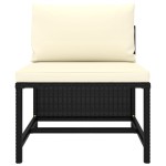 vidaXL Set mobilier de grădină cu perne, 3 piese, negru, poliratan vidaXL Set mobilier de grădină cu perne, 3 piese, negru, poliratan