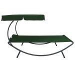 vidaXL Pat șezlong de exterior cu baldachin și perne, verde vidaXL Pat șezlong de exterior cu baldachin și perne, verde