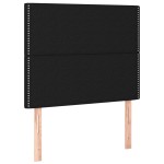 vidaXL Pat cu arcuri, saltea și LED, negru, 120x200 cm, textil