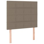 vidaXL Pat cu arcuri, saltea și LED, gri taupe, 90x200 cm, textil