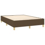vidaXL Pat cu arcuri, saltea și LED, maro închis, 140x190 cm, textil vidaXL Pat cu arcuri, saltea și LED, maro închis, 140x190 cm, textil