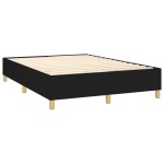 vidaXL Pat cu arcuri, saltea și LED, negru, 140x200 cm, textil vidaXL Pat cu arcuri, saltea și LED, negru, 140x200 cm, textil