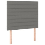 vidaXL Pat cu arcuri, saltea și LED, gri închis, 100x200 cm, textil