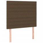 vidaXL Pat cu arcuri, saltea și LED, maro închis, 100x200 cm, textil