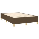 vidaXL Pat cu arcuri, saltea și LED, maro închis, 120x200 cm, textil vidaXL Pat cu arcuri, saltea și LED, maro închis, 120x200 cm, textil