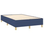 vidaXL Pat cu arcuri, saltea și LED, albastru, 120x200 cm, textil