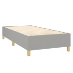vidaXL Pat cu arcuri, saltea și LED, gri deschis, 90x190 cm, textil