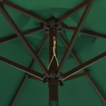 vidaXL Umbrelă de soare cu lumini LED, verde, 200x211 cm, aluminiu