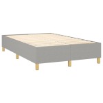 vidaXL Pat cu arcuri, saltea și LED, gri deschis, 120x200 cm, textil