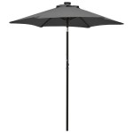 vidaXL Umbrelă de soare cu lumini LED, antracit, 200x211 cm, aluminiu