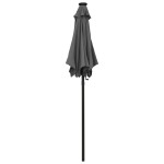 vidaXL Umbrelă de soare cu lumini LED, antracit, 200x211 cm, aluminiu