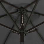 vidaXL Umbrelă de soare cu lumini LED, antracit, 200x211 cm, aluminiu