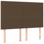 vidaXL Pat cu arcuri, saltea și LED, maro închis, 140x190 cm, textil vidaXL Pat cu arcuri, saltea și LED, maro închis, 140x190 cm, textil