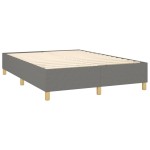vidaXL Pat cu arcuri, saltea și LED, gri închis, 140x200 cm, textil vidaXL Pat cu arcuri, saltea și LED, gri închis, 140x200 cm, textil