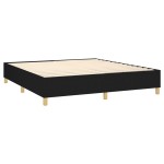 vidaXL Pat cu arcuri, saltea și LED, negru, 180x200 cm, textil vidaXL Pat cu arcuri, saltea și LED, negru, 180x200 cm, textil