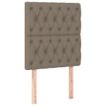 vidaXL Pat cu arcuri, saltea și LED, gri taupe, 80x200 cm, textil