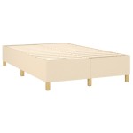 vidaXL Pat cu arcuri, saltea și LED, crem, 120x200 cm, textil