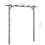 vidaXL Pergolă de grădină, gri, 200x40x205 cm, lemn de pin tratat vidaXL Pergolă de grădină, gri, 200x40x205 cm, lemn de pin tratat