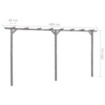 vidaXL Pergolă de grădină, gri, 400 x 40 x 205 cm, lemn de pin tratat vidaXL Pergolă de grădină, gri, 400 x 40 x 205 cm, lemn de pin tratat