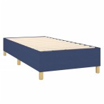 vidaXL Pat cu arcuri, saltea și LED, albastru, 90x190 cm, textil